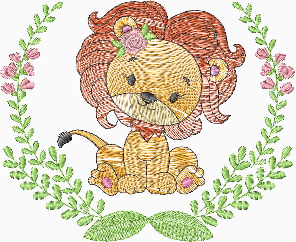 Leoncita con arco de hojas - 0024