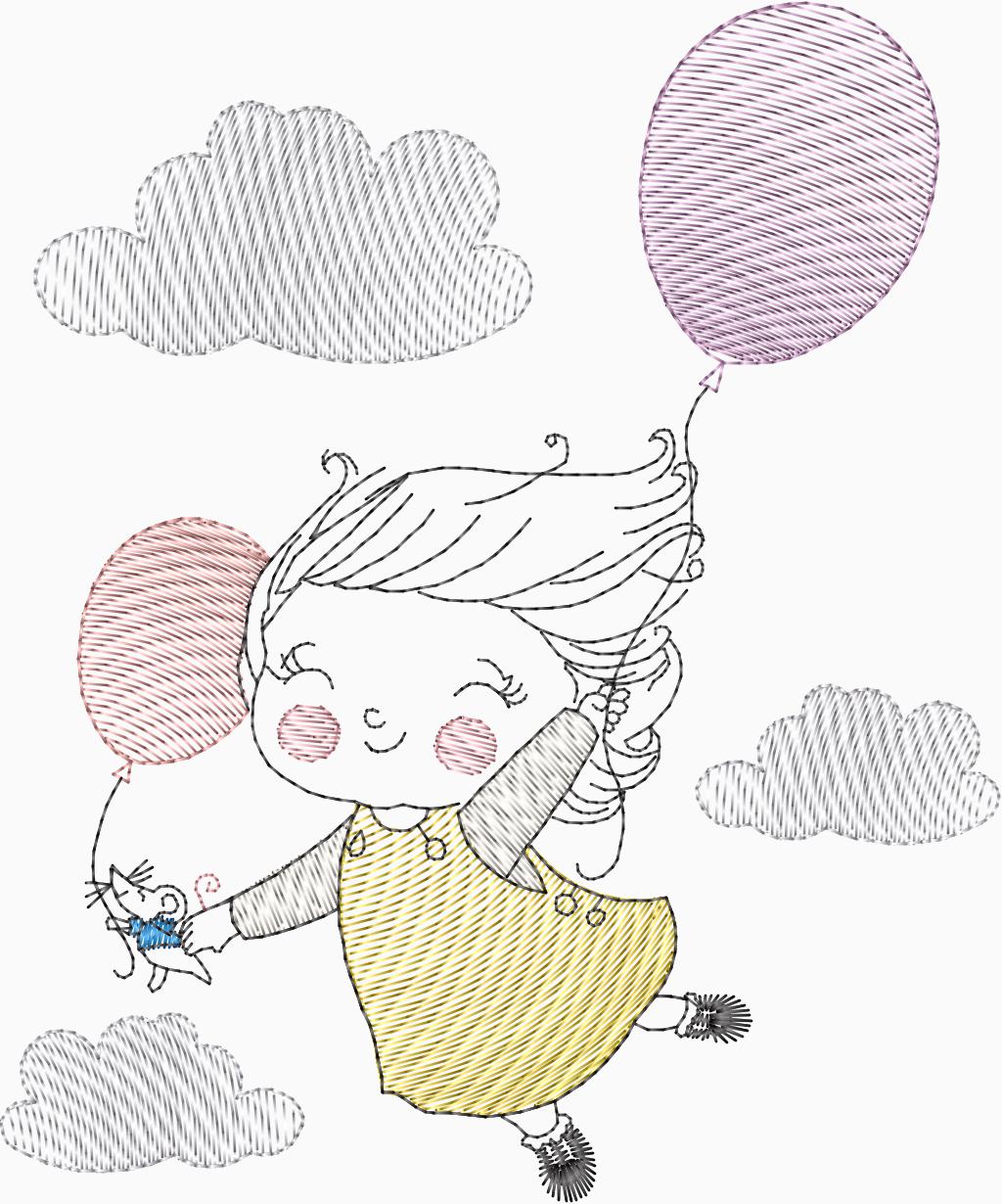 Niña con globos - 0027