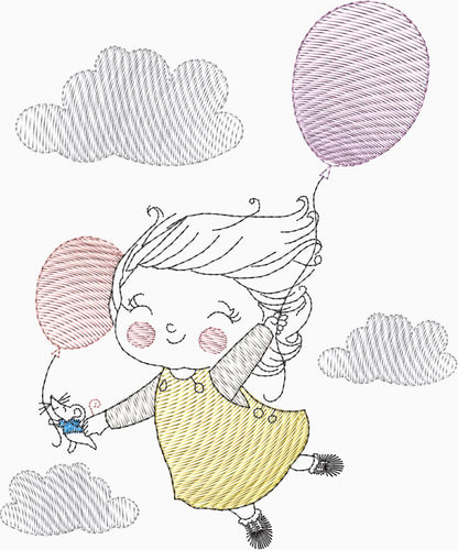 Niña con globos - 0027