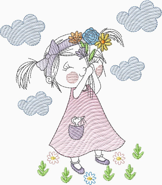 Niña con flores- 0028