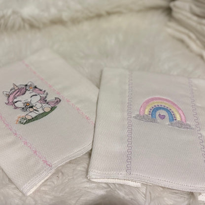 Unicornio 🦄 Set de 2 pañitos con trutru