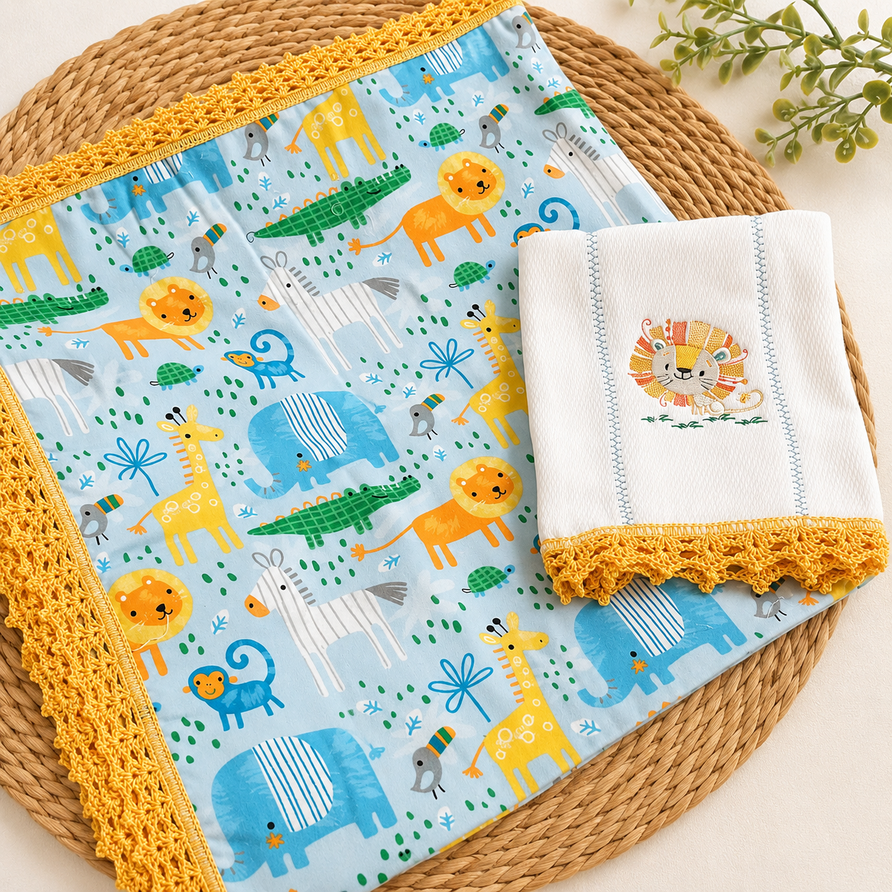 Set de Sábana y Paño Personalizado – Colección Safari