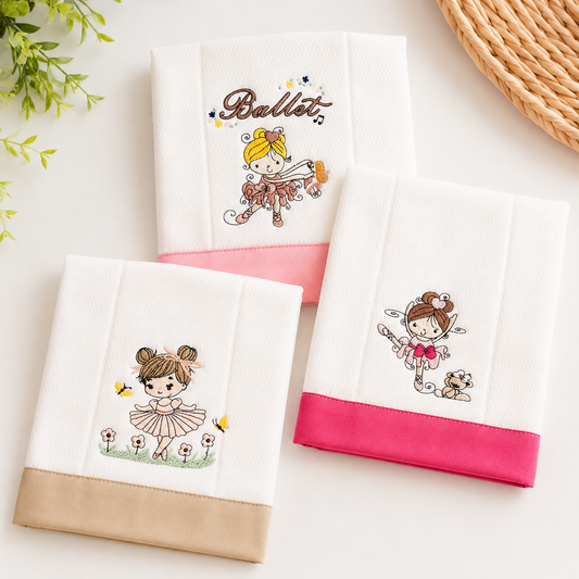 🩰 Set de Paños de Bebé Bordados – Colección Ballet