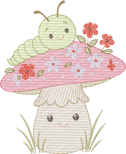 Hongo con oruga - N0027