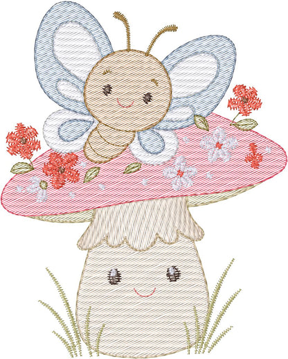 Hongo con Mariposa - N0028