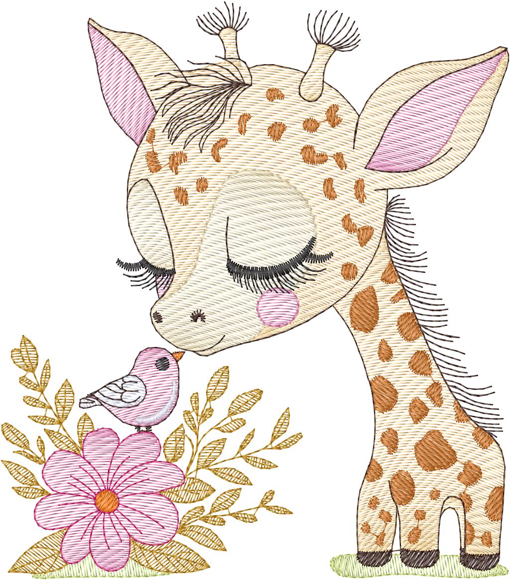 Jirafa floral - N0044