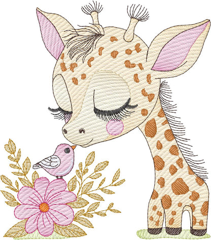 Jirafa floral - N0044