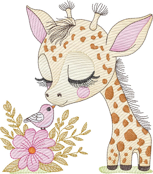Jirafa floral - N0044