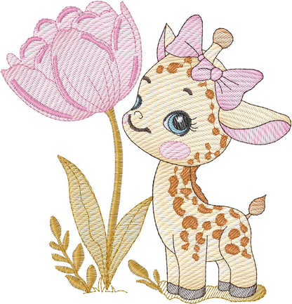 Jirafa floral - N0045