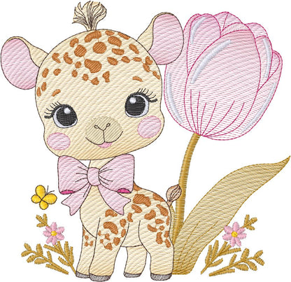 Jirafa floral - N0046