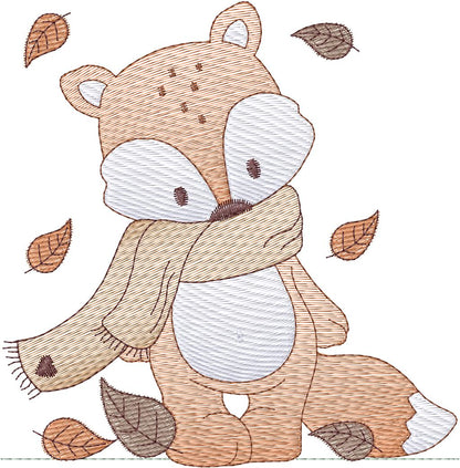 Fox con hojas - N0051