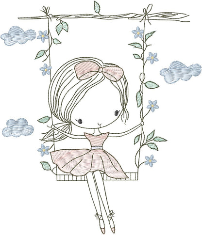 Niña en columpio - N0097