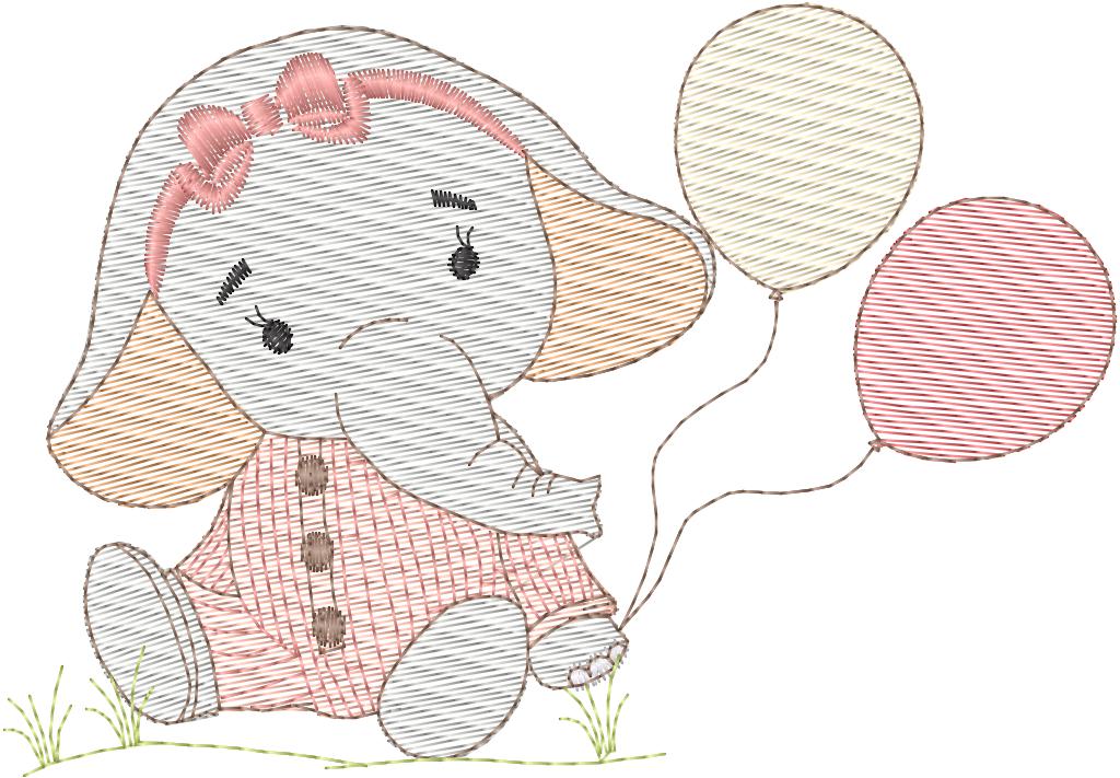 Elefante con globos - N0110