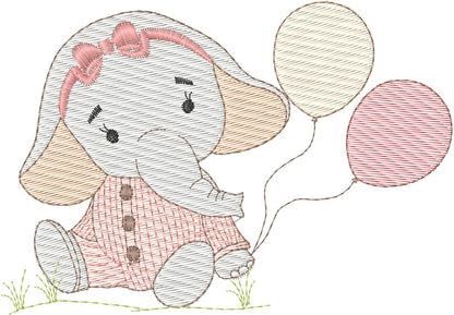 Elefante con globos - N0110