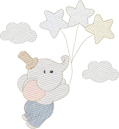 Elefante con estrellas - N0111