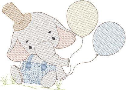 Elefante con globos - N0113