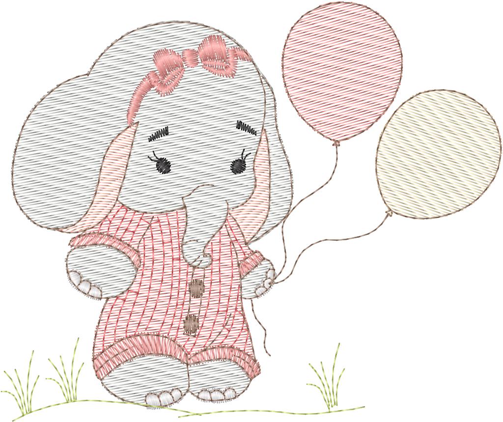 Elefante con globos - N0114