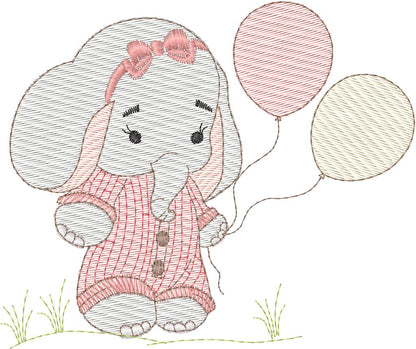 Elefante con globos - N0114