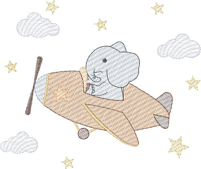Elefante en avión  - N0161
