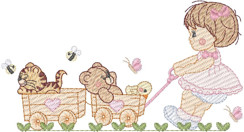 Niña con animalitos - N0210