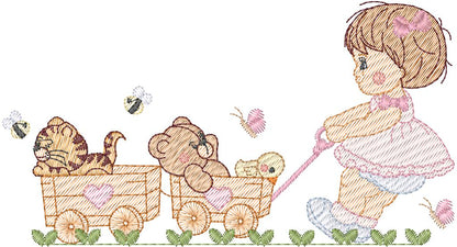 Niña con animalitos - N0210