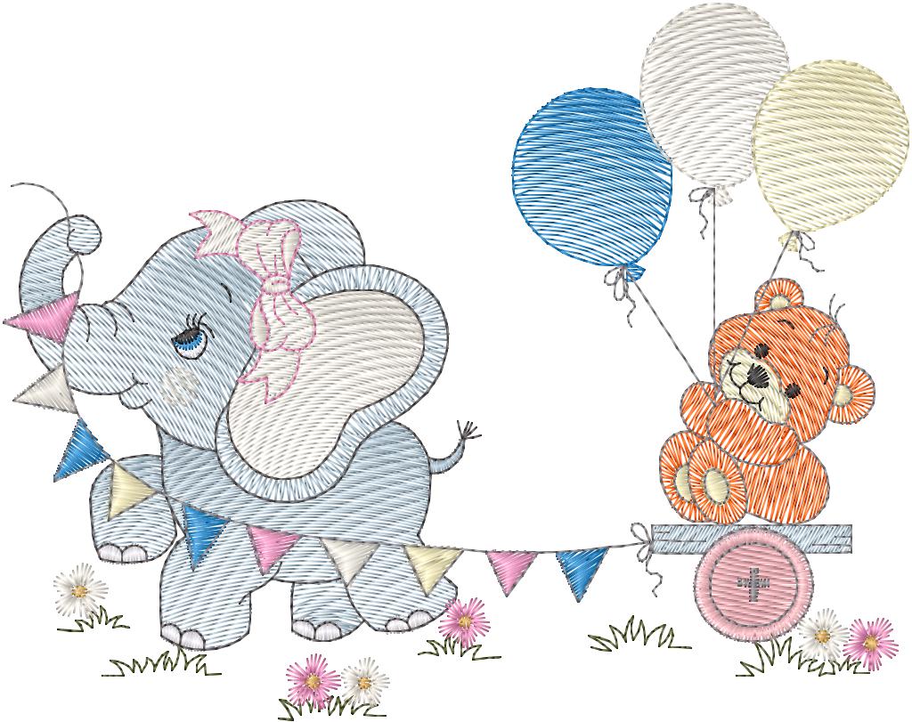 Elefante y osita - N0229