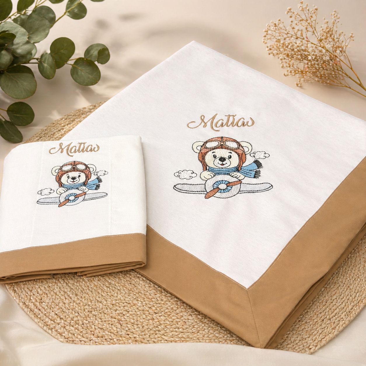 Set de Sabana Mitrada y Paño